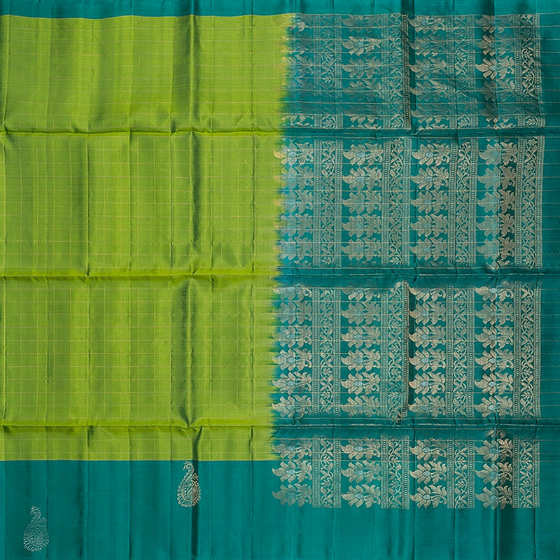 Hayagrivas Parrot Green Handloom Soft Silk Saree KBF547G1-22