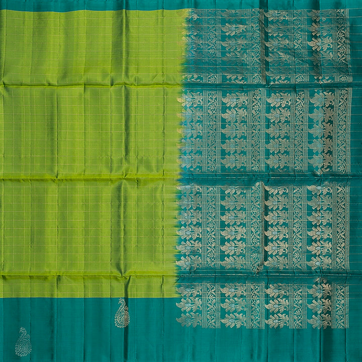 Hayagrivas Parrot Green Handloom Soft Silk Saree KBF547G1-22
