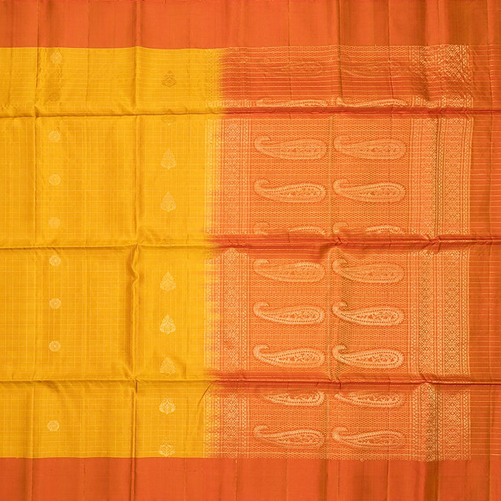 Hayagrivas Mustard Yellow Handloom Soft Silk Saree KBF547G1-25