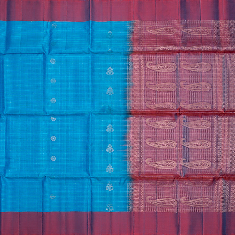 Hayagrivas Sky Blue Handloom Soft Silk Saree KBF547G1-31