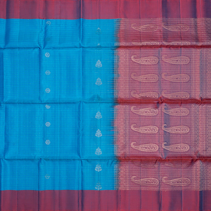 Hayagrivas Sky Blue Handloom Soft Silk Saree KBF547G1-31