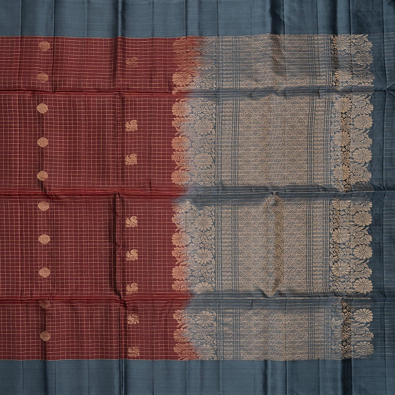 Hayagrivas Coffee Brown Handloom Soft Silk Saree KBF547G1-34