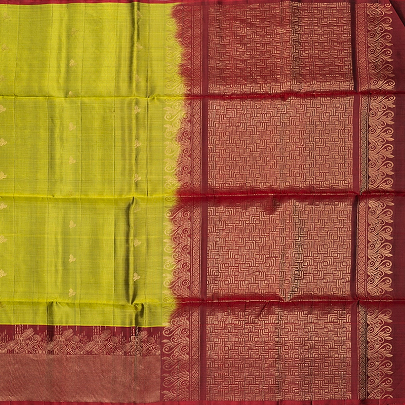 Hayagrivas Parrot Green Handloom Soft Silk Saree KBF549G2-4