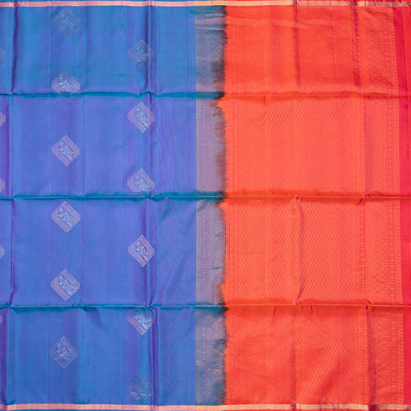 Hayagrivas Blue-Purple Handloom Soft Silk Saree KBF553G10-1