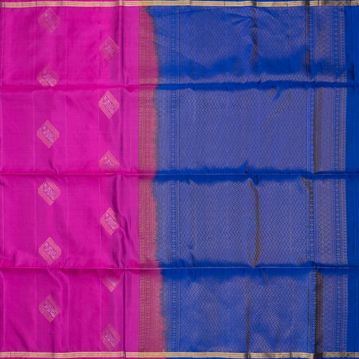 Hayagrivas Magenta-Pink Handloom Soft Silk Saree KBF553G10-3