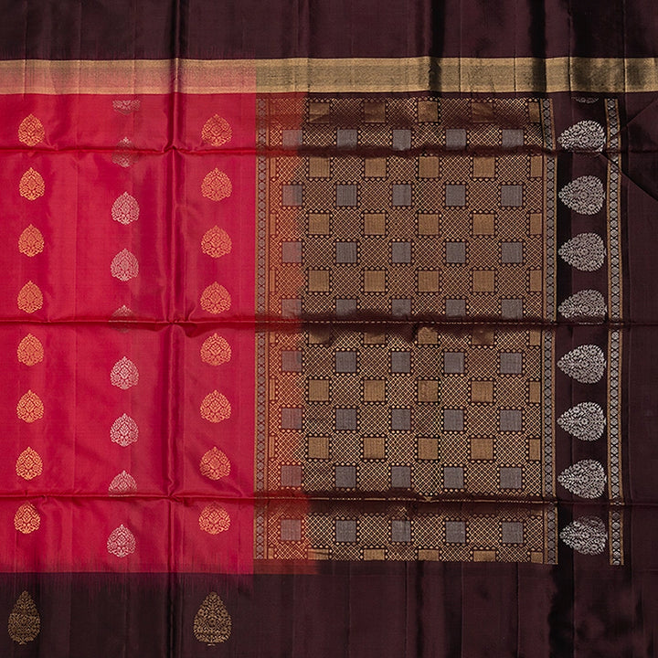 Hayagrivas Pink Handloom Soft Silk Saree KBF553G14-1