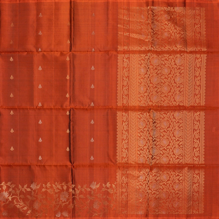 Hayagrivas Rust Orange Handloom Soft Silk Saree KBF553G6-2
