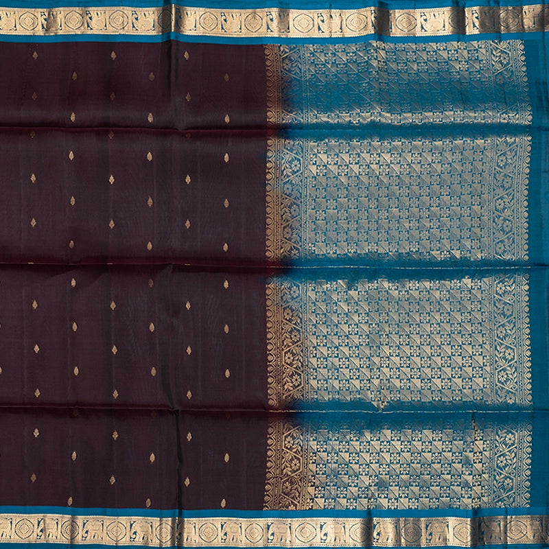 Hayagrivas Deep Nagapazham Handloom Soft Silk Saree KBF555G1-13