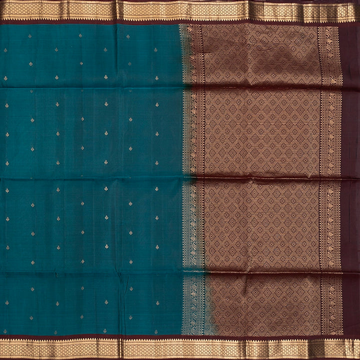 Hayagrivas Peacock Green Handloom Soft Silk Saree KBF555G1-17