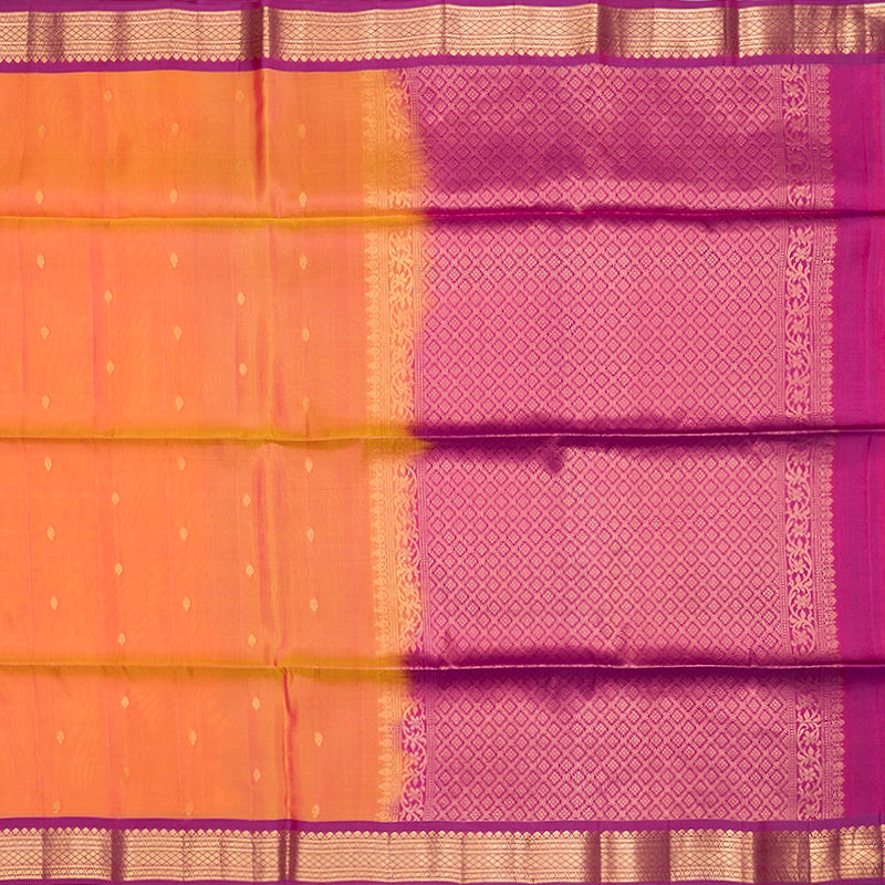 Hayagrivas Sunset Orange Handloom Soft Silk Saree KBF555G1-25