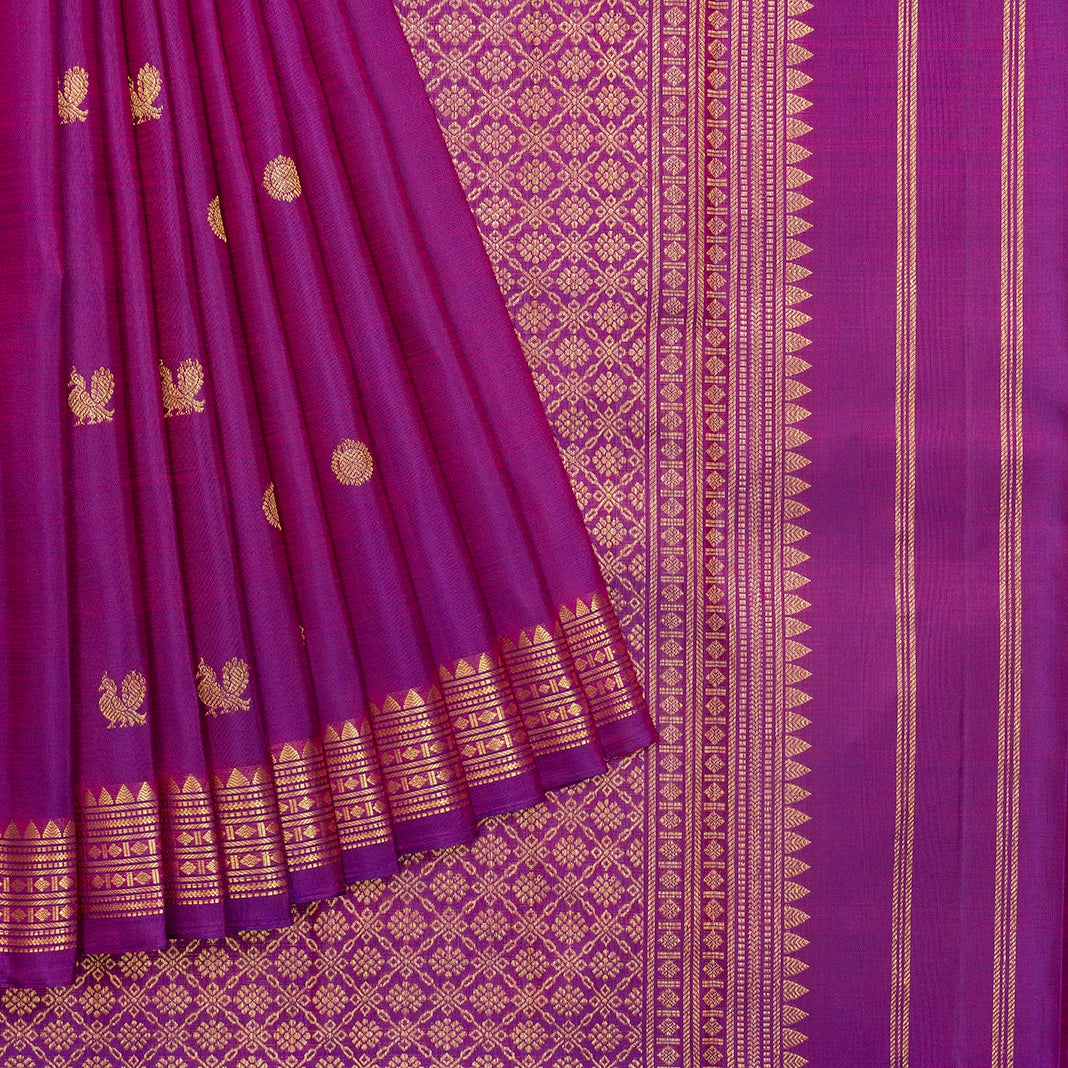 Hayagrivas Handloom Purple Kanjivaram Silk Saree KBF500F15-6