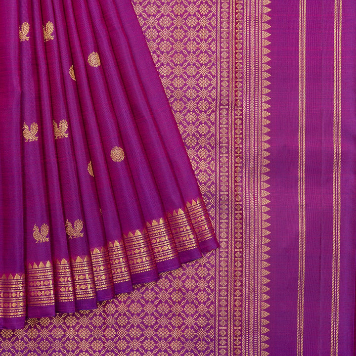 Hayagrivas Handloom Purple Kanjivaram Silk Saree KBF500F15-6