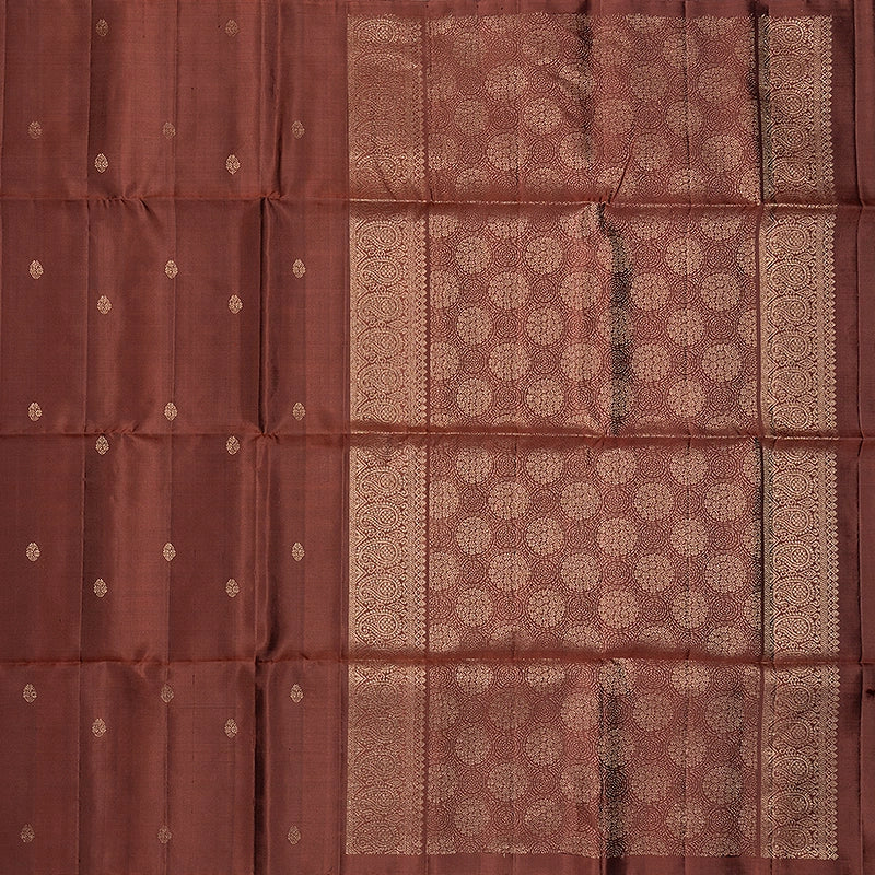 Hayagrivas Rust Brown Handloom Soft Silk Saree KBF863H1-2