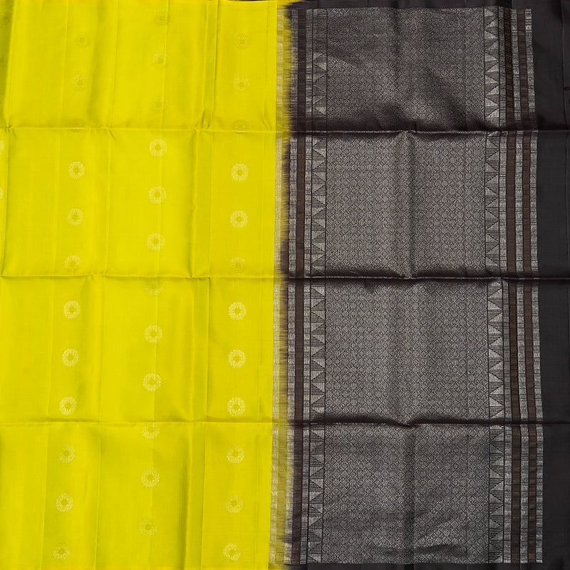 Hayagrivas Lime Green Handloom Soft Silk Saree KBF863H1-7