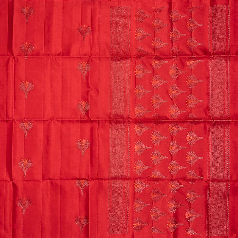 Hayagrivas Red Handloom Soft Silk Saree KBF863H3-1