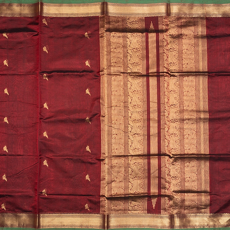 Hayagrivas Maroon Kanchi Silk Cotton Saree SSCBF132H10-2