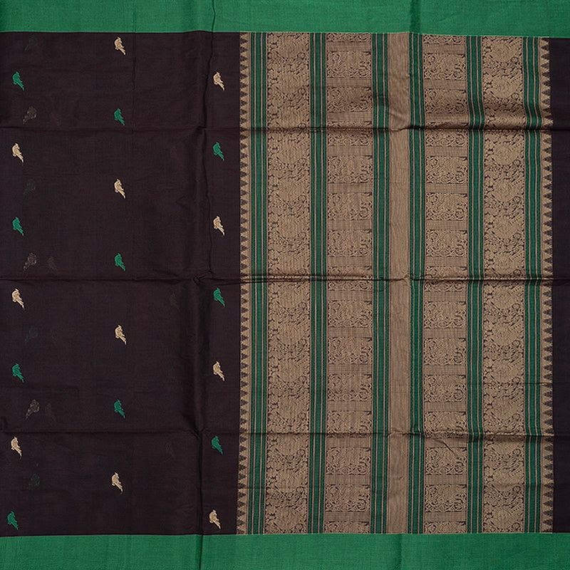 Hayagrivas Deep Snuff Handloom Kanchi Cotton Saree SSCBF132H22-1
