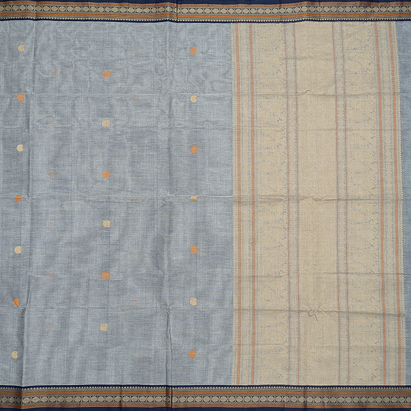 Hayagrivas Grey Handloom Kanchi Cotton Saree SSCBF132H29-3