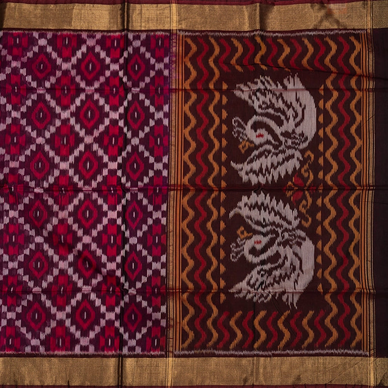 Hayagrivas Nagapazham Ikkat Kora Silk Cotton Saree SSCBF155H1-14