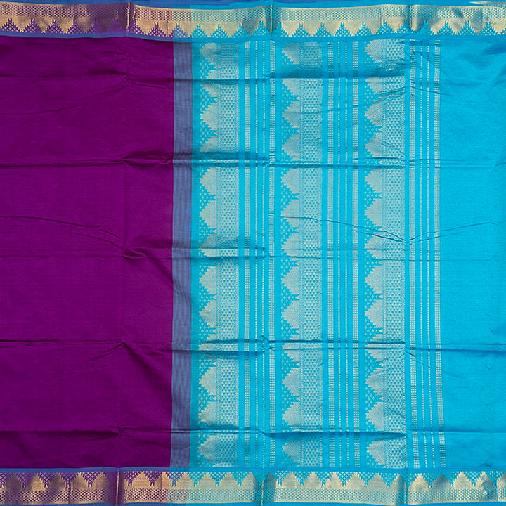 Hayagrivas Vadamalli Purple Semi Silk Cotton Saree SSCBF164I1-2