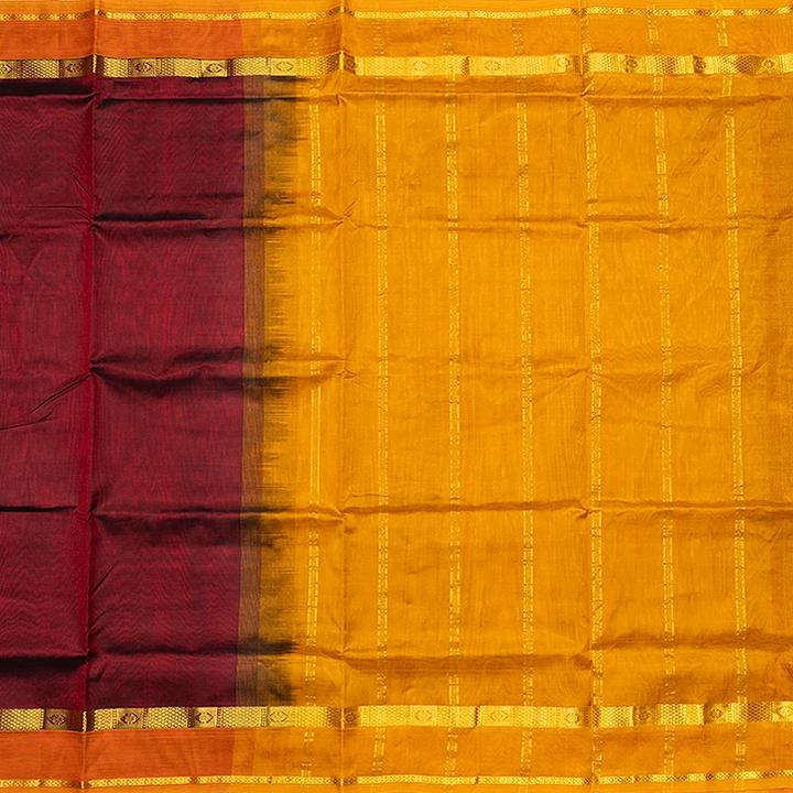 Hayagrivas Maroon Pure Silk Cotton Saree SSCBF175I6-6