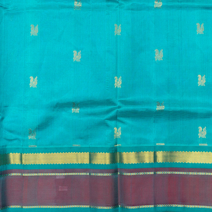 Hayagrivas MS Blue Pure Silk Cotton Saree SSCBF176I1-1