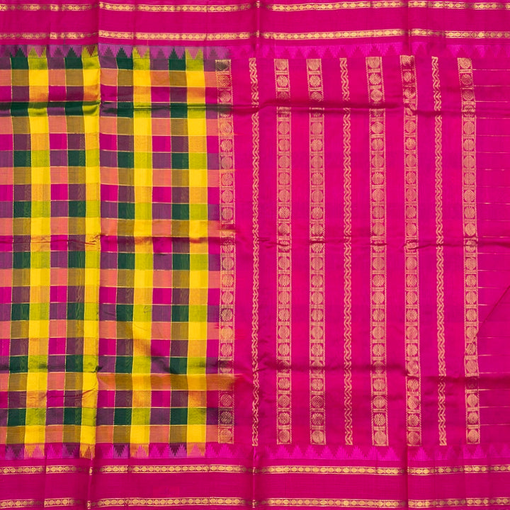 Hayagrivas Multicolour Checks Pure Silk Cotton Saree SSCBF176I3-2