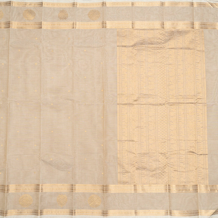 Hayagrivas Beige Handloom Kanchi Cotton Saree SSCBF177I10-5