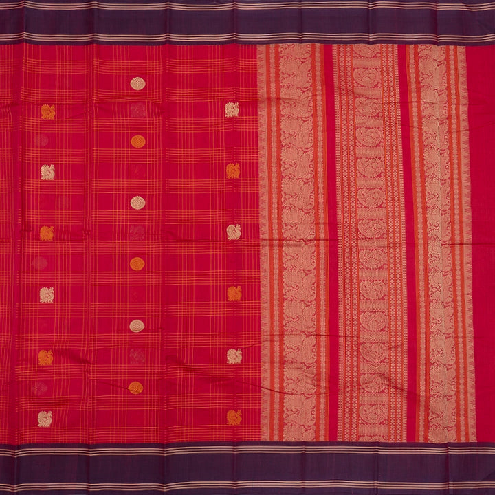 Hayagrivas Pink Handloom Kanchi Cotton Saree SSCBF177I5-9