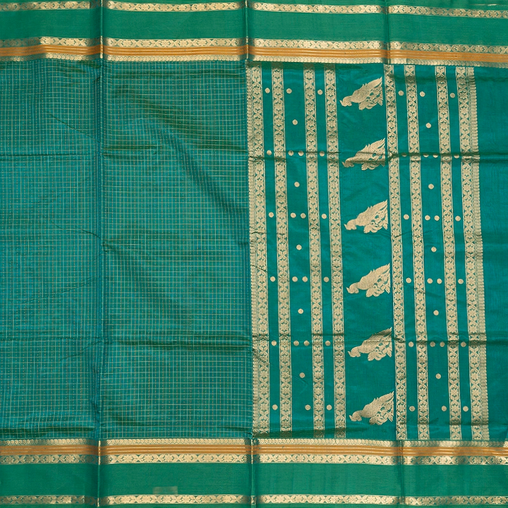 Hayagrivas Sea Green Kanchi Silk Cotton Saree SSCBF179I12-21