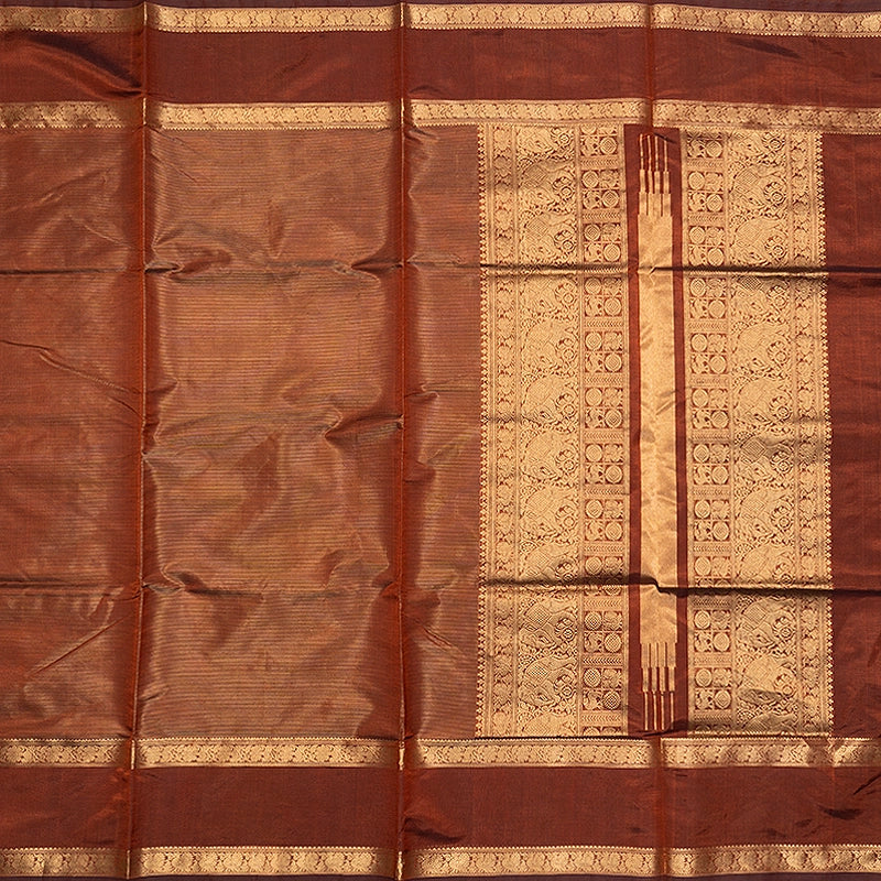 Hayagrivas Copper Brown Kanchi Silk Cotton Saree SSCBF179I13-2