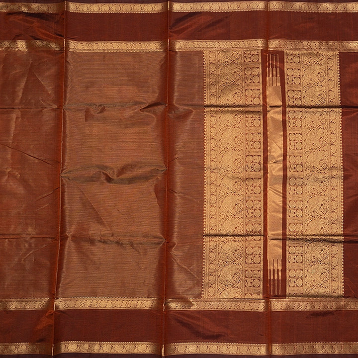 Hayagrivas Copper Brown Kanchi Silk Cotton Saree SSCBF179I13-6