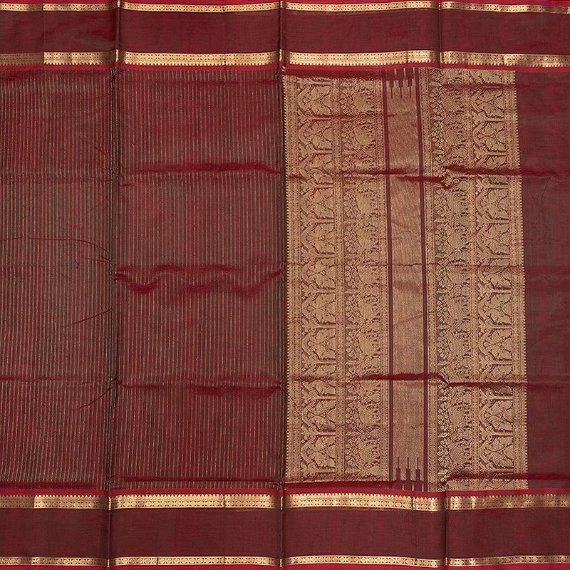 Hayagrivas Pinkish-Maroon Kanchi Silk Cotton Saree SSCBF179I2-5