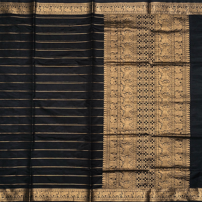 Hayagrivas Black Kanchi Silk Cotton Saree SSCBF179I5-2