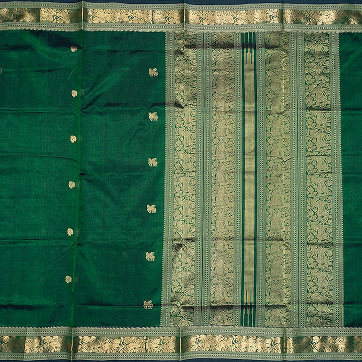 Hayagrivas Bottle Green Kanchi Silk Cotton Saree SSCBF179I5-31
