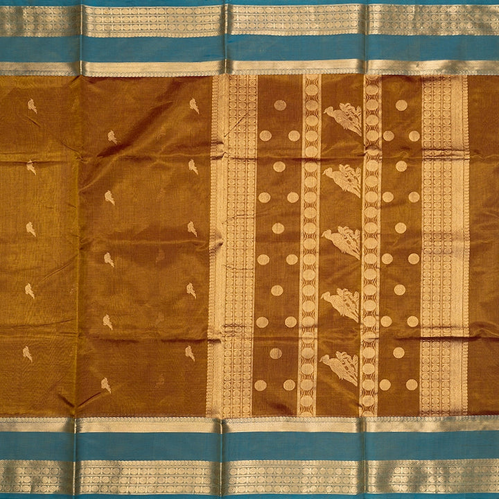 Hayagrivas Gold &amp; Maroon (Shot Colour) Kanchi Silk Cotton Saree SSCBF179I9-12