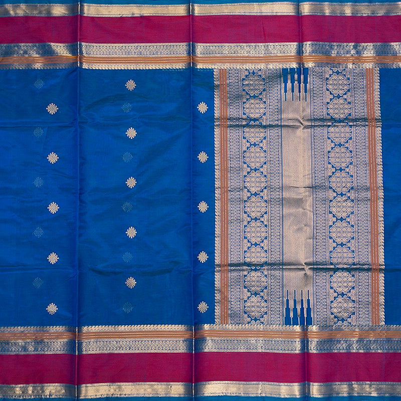 Hayagrivas Ananda Blue Kanchi Silk Cotton Saree SSCBF179I9-6
