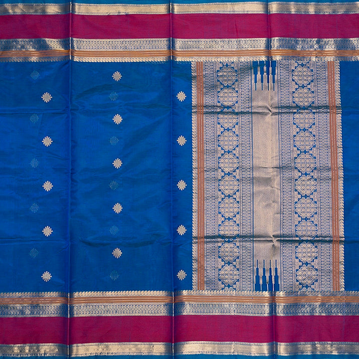 Hayagrivas Ananda Blue Kanchi Silk Cotton Saree SSCBF179I9-6