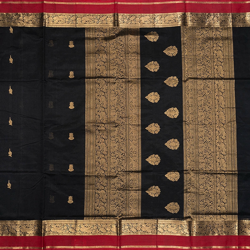Hayagrivas Black Kanchi Silk Cotton Saree SSCBF179I9-7