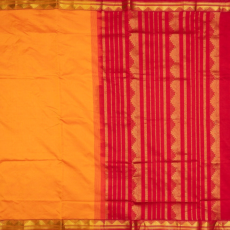 Hayagrivas Mango Orange Semi Silk Cotton Saree SSCBF180I1-7
