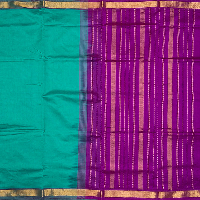 Hayagrivas Sea Green Semi Silk Cotton Saree SSCBF180I1-9