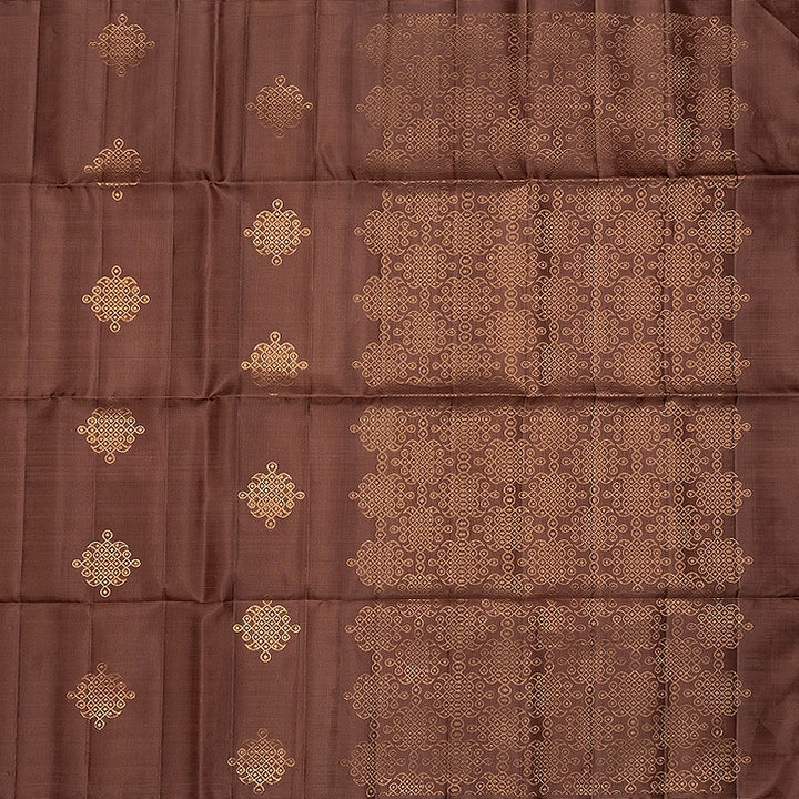 Hayagrivas Chocolate Brown Handloom Soft Silk Saree SSKBF149H1-1
