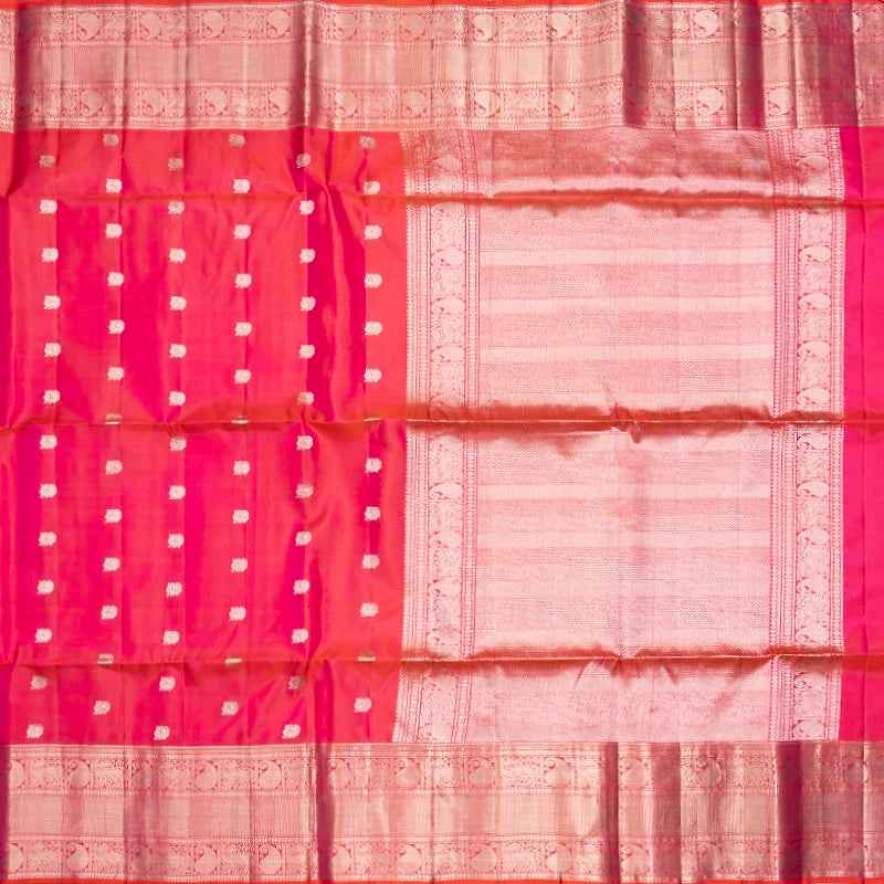 Hayagrivas Orangish-Pink Handloom Soft Silk Saree SSKBF149H10-3