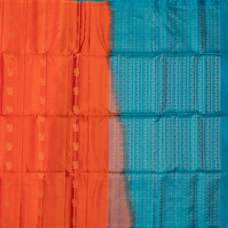 Hayagrivas Fanta Orange Handloom Soft Silk Saree SSKBF149H7-1