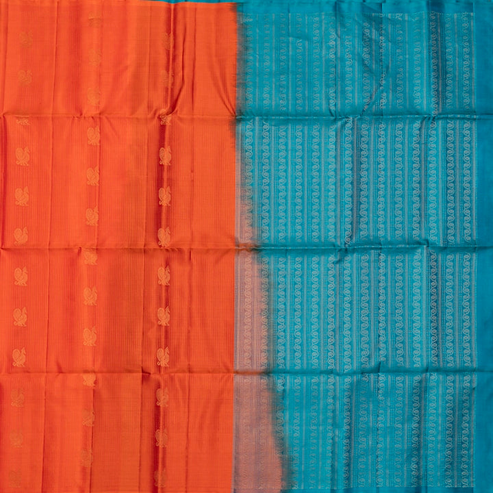 Hayagrivas Fanta Orange Handloom Soft Silk Saree SSKBF149H7-1