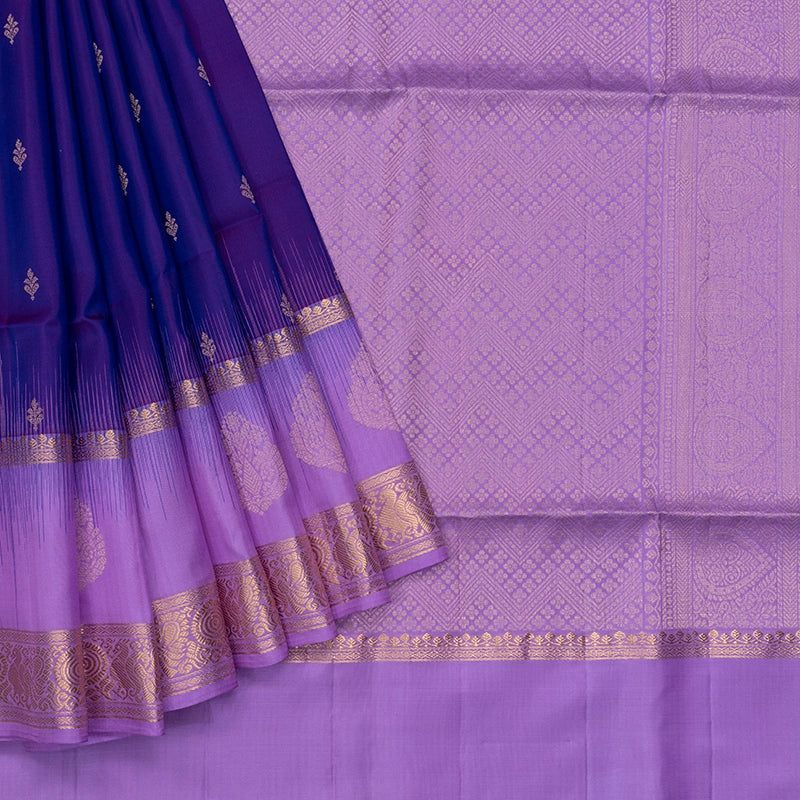 Hayagrivas Purple Handloom Soft Silk Saree KBF705G3-4