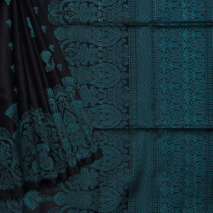 Hayagrivas Black Handloom Soft Silk Saree KBF534G16-2