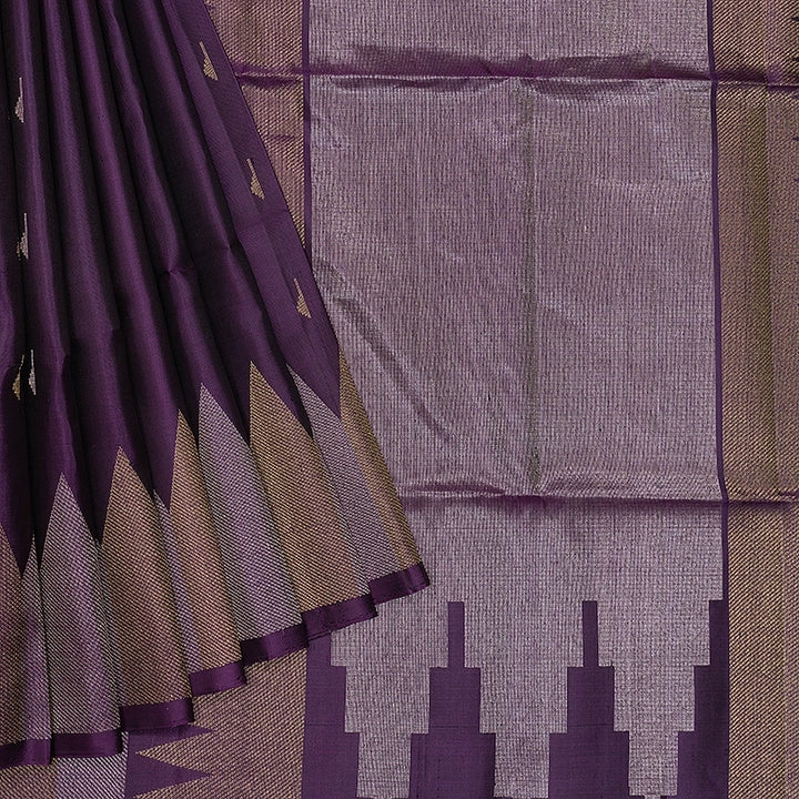 Hayagrivas Brinjal Purple Handloom Soft Silk Saree KBF536G3-11