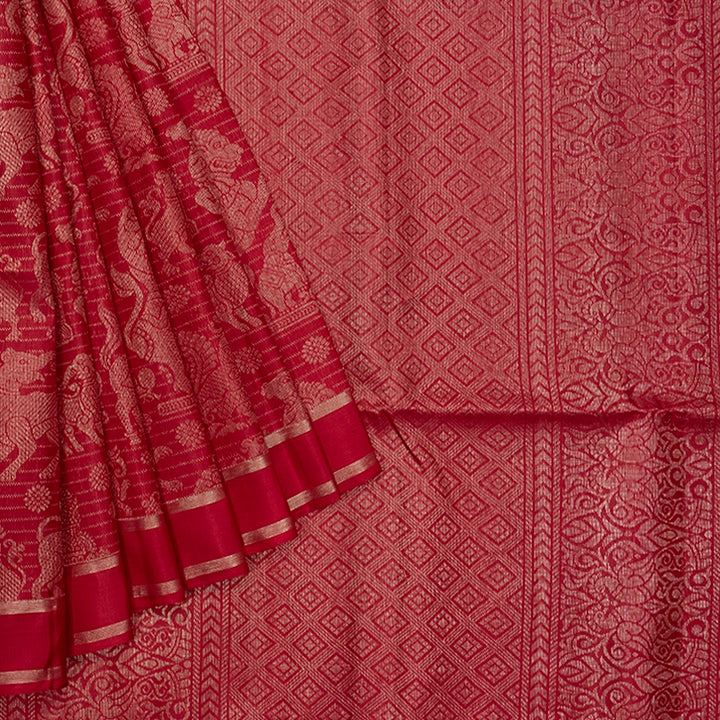 Hayagrivas Maroon Handloom Soft Silk Saree KBF536G2-10