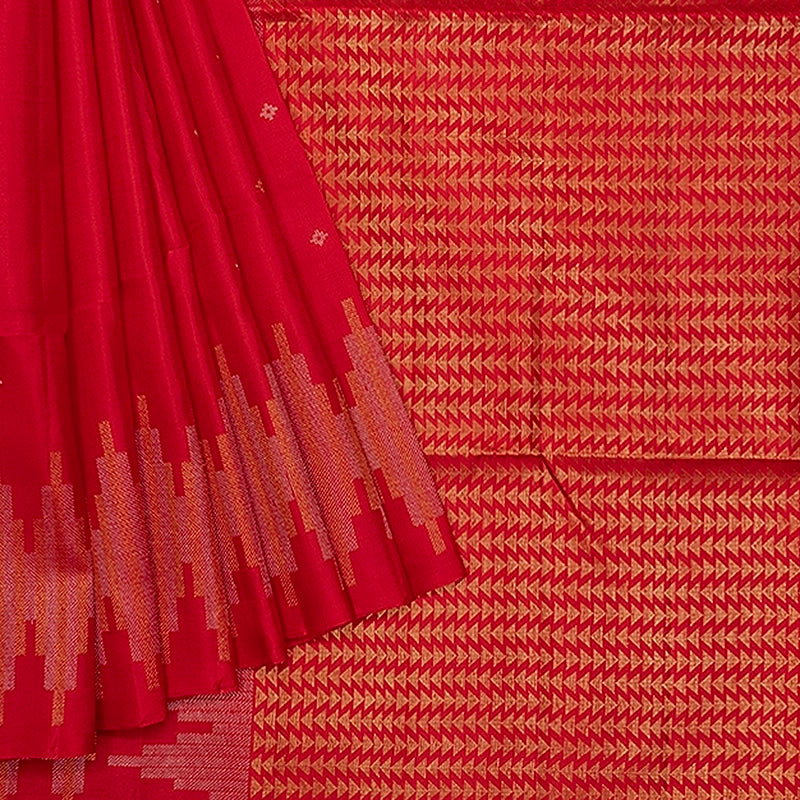 Hayagrivas Red Handloom Soft Silk Saree KBF536G3-8